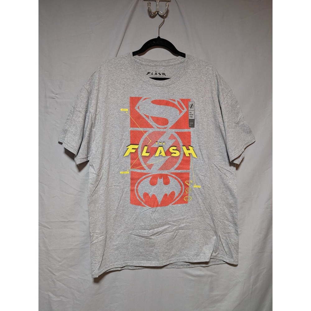 The Flash DC Comics Gray Graphic T-Shirt Cotton Superhero Top Men's XL